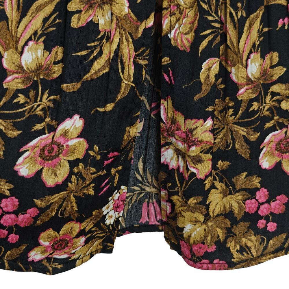Anthropologie Deep V Floral Tunic Blouse Top Size Small Long Sleeves Romantic - Picture 6 of 14
